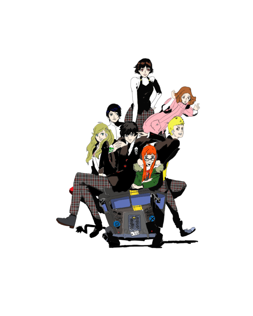 tamayurakun的 ペルソナ5のイラスト 怪盗団が集まりました